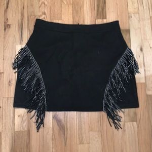 Black Fringe Skirt